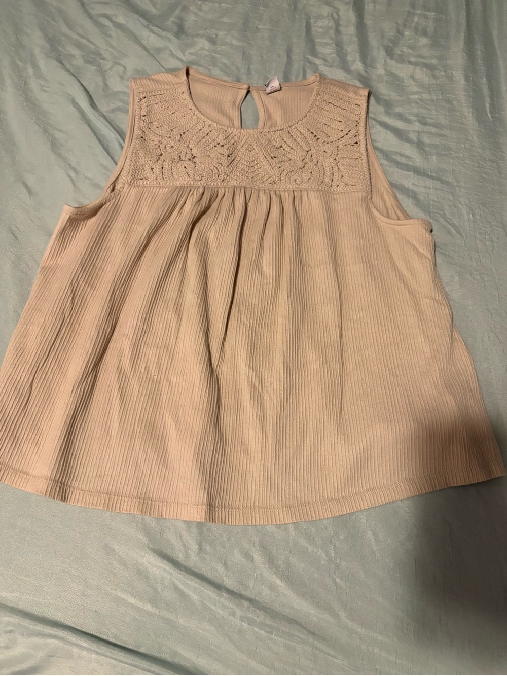 Old Navy Cream Crochet-Trim Sleeveless Top